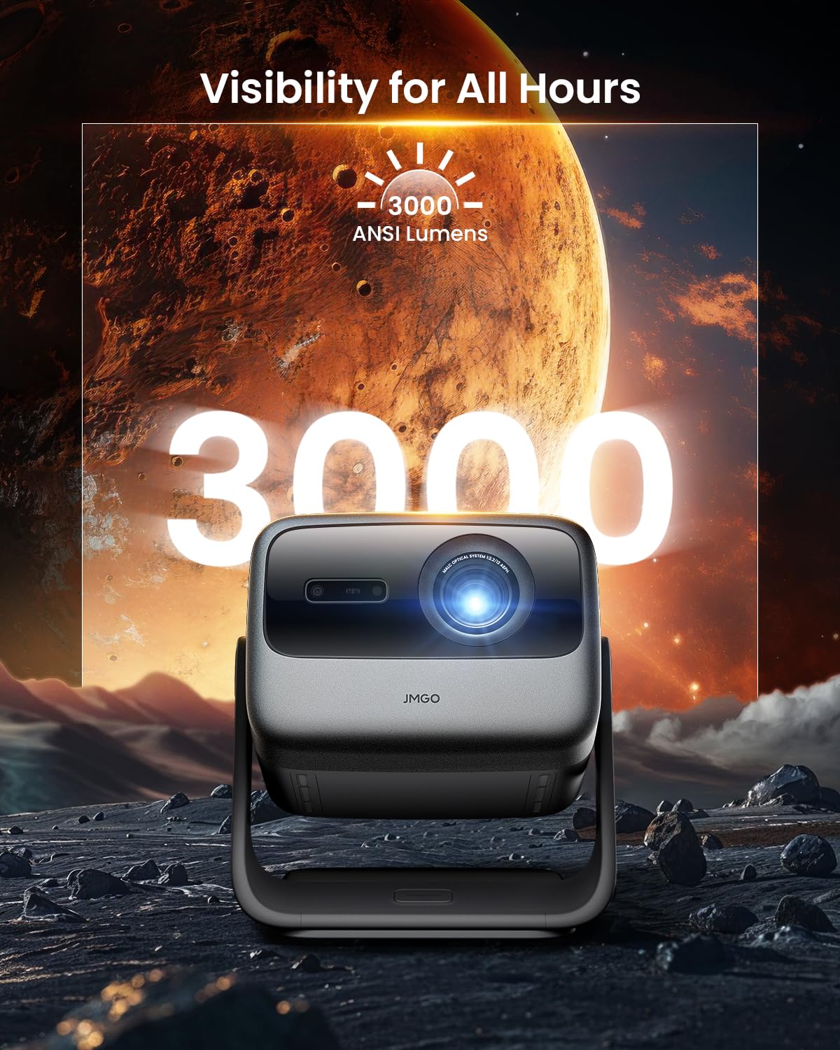 Jmgo N1S Ultra 4K Triple Laser Projector With Wifi And Bluetooth, 3000 Ansi Lumens, Official Netflix, Gtv, 360 Sensorless Pictur